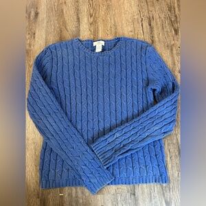 Brooks Brothers 346 Mens Cable Knit Sweater Medium Blue